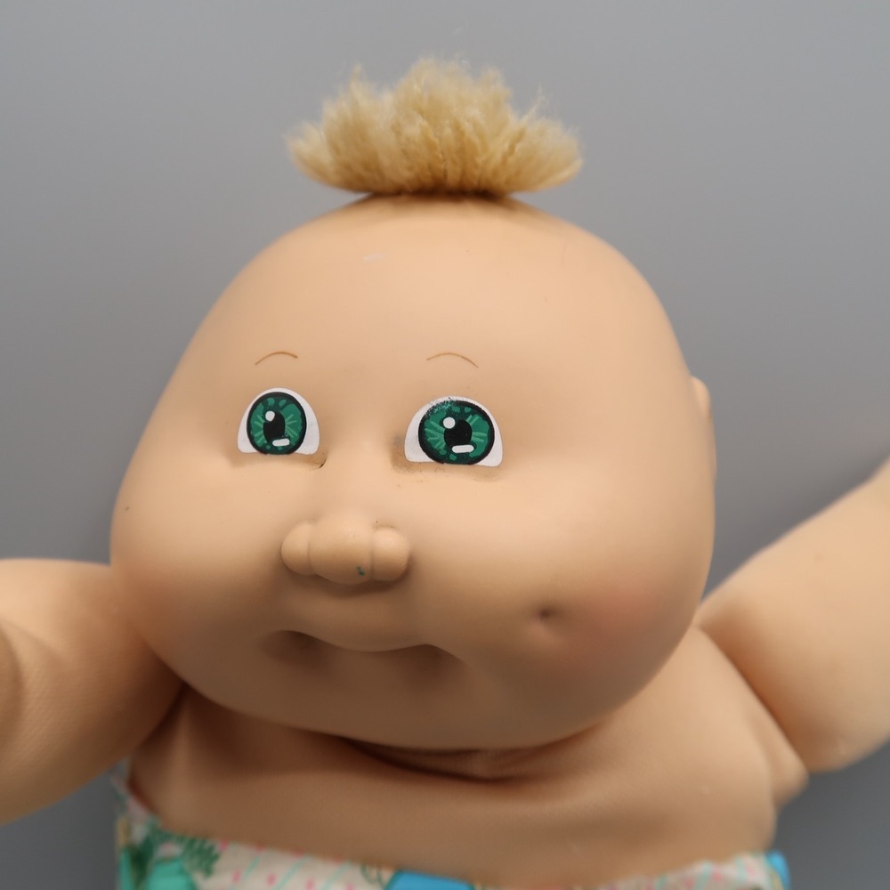 Vintage Cabbage Patch Kids 1982 Newborn Preemie Green Eyes Blonde Tuft mold #3